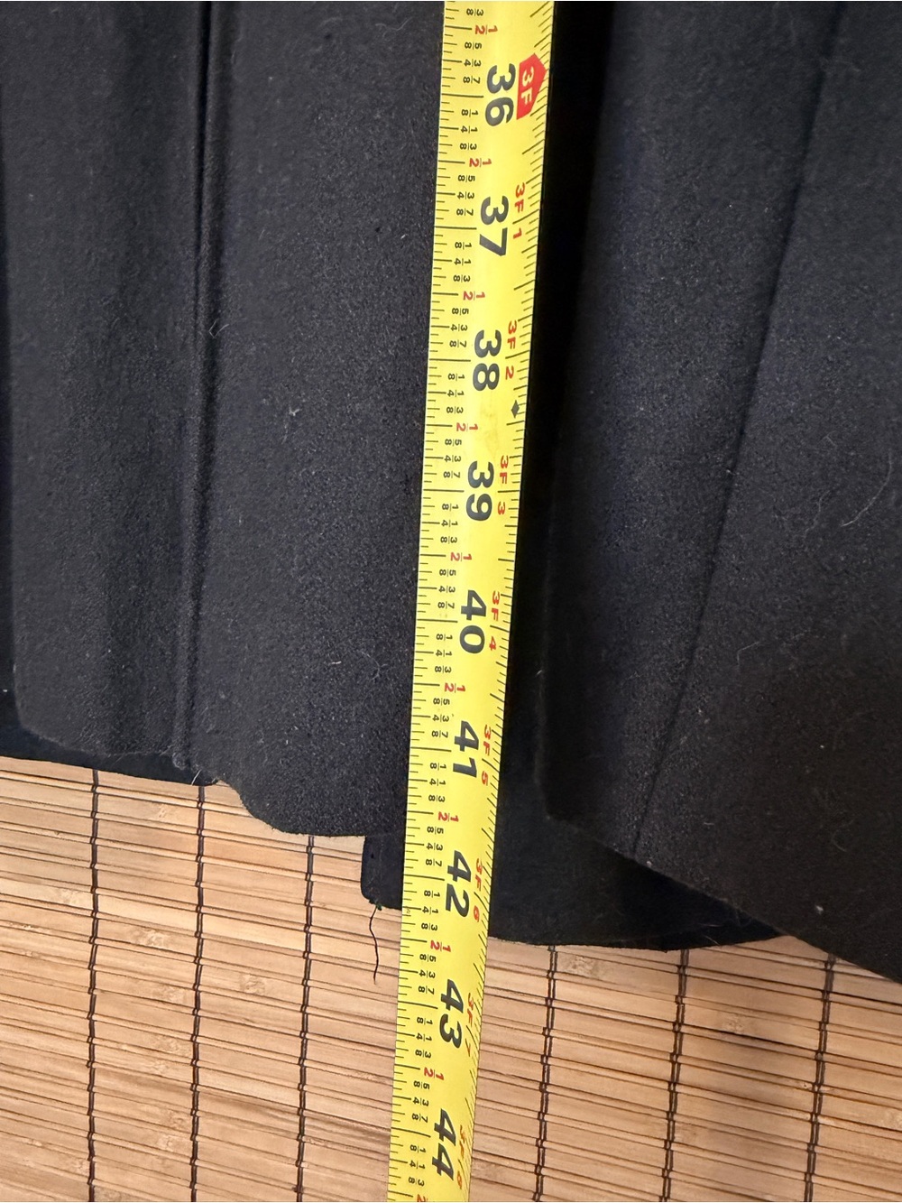 Converse Black Double-Breasted Belted Long Pea Coat - Picture 7 of 7